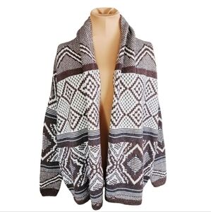 OLD NAVY Geo Cocoon Cardigan Tribal Diamond Soft Cozy Knit Women's Small NWT